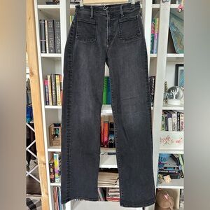 MOTHER Women's Charcoal Straight Leg Jeans